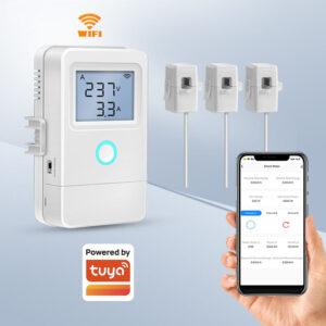 Tuya Smart WiFi 1-3-Phase Energy Meter with 3 x 80A CT Clamps